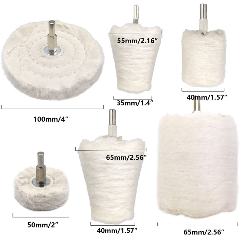 11 pcs Buffing Wheel for Drill, Buffing Pad Polishing Wheel Kits, Wheel Shaped Polishing Tool for Metal Aluminum, Stainless Steel, Chrome, Jewelry, Wood, Plastic, Ceramic, Glass, etc 11