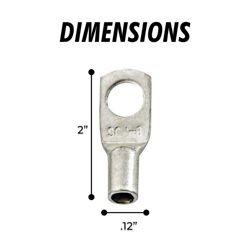 InstallGear 10 Gauge AWG Tinned Pure Copper Lugs Ring Terminals Connectors with Heat Shrink - 10-Pack | Electrical Connectors, Heat Shrink Wire Connectors for 10 Gauge Wire 10 AWG - 1/4" Ring