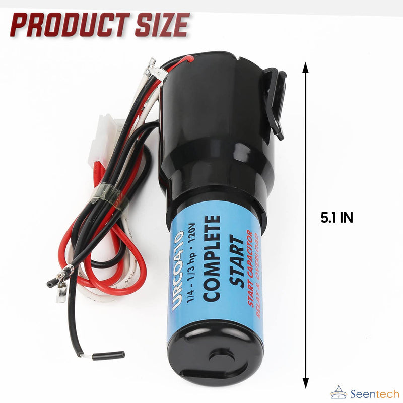 RCO410 3in1 Hard Start Capacitor by Seentech - Compatible with Refrigerators & Freezers 1/4-1/3 H.P. 115VAC – Repalces Model: TJ90RCO410, AP4503017, 600-410, ERP410, HS410, RC0410, RCO-410 (Pack of 2) Pack of 2