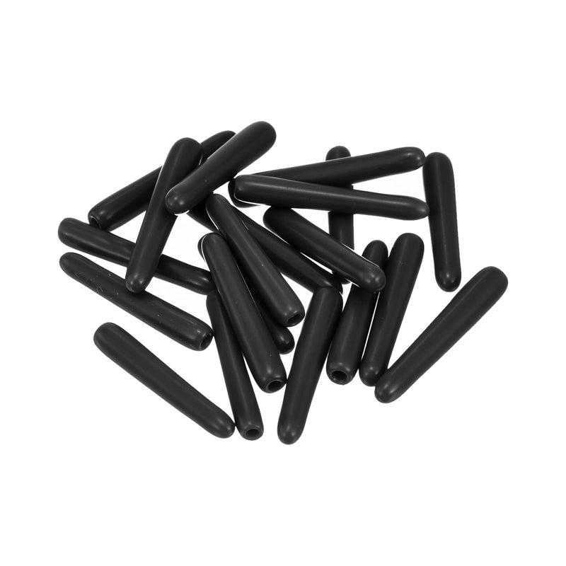 uxcell 80pcs Rubber End Caps 1.3mm(1/16") ID Vinyl Round Tube Bolt Caps Cover Screw Thread Protectors Black