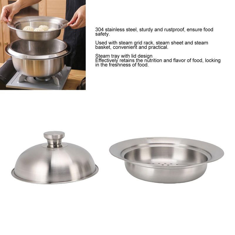 Food Steam Tray for Pot 304 Stainless Steel Flying Rustproof Multifunctional Steam Plate Noddle Drainer for Pot Kitchen Supplies