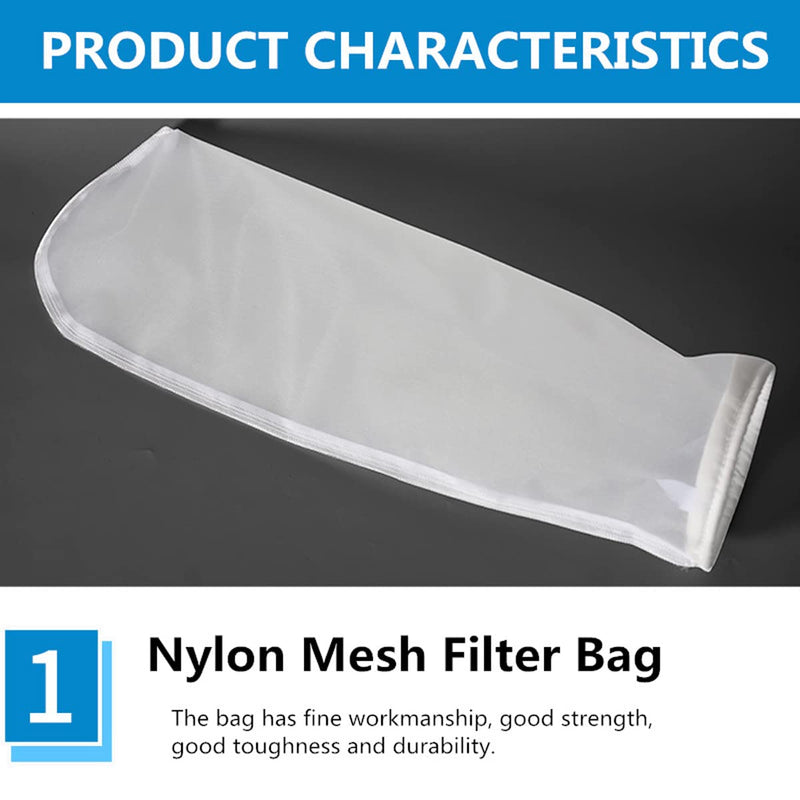 7Inch Ring 800 Micron Nylon Monofilament Mesh Filter Bag,7" x 32" Liquid Filter Sock (800Micron 7" x 32“) 800Micron 7" x 32“