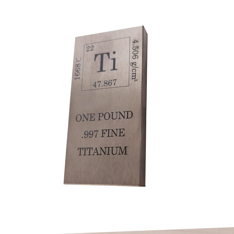 1 lb Titanium Block – 0.5" x 2.5" x 5" – 99.7% Pure Ti – Rectangular Ingot with Chamfered Edges – for Experiments, DIY & Collectors