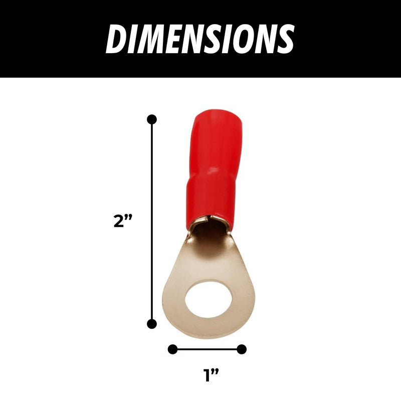 InstallGear 10 Gauge AWG Tinned Pure Copper Lugs Ring Terminals Connectors (10 Pack - 5 Positive/5 Negative) | Electrical Connectors, Heat Shrink Wire Connectors for 10 Gauge Wire 10 AWG - 5/16" Ring