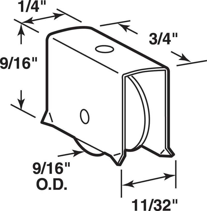 Prime-Line G 3035 9/16 In. Diameter Steel Showcase Sliding Window Roller Assembly (2 Pack), Silver