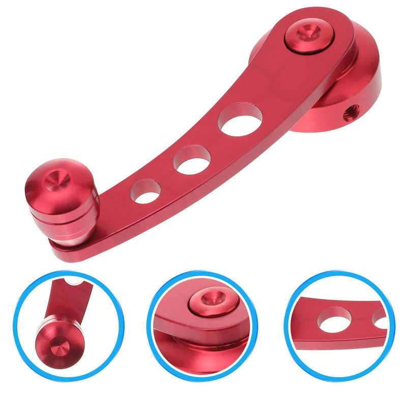 2PC Universal Window Crank Handle, Aluminum Car Window Opener Handle Kit, Replacement Winder Crank Kit for Auto Vehicle (Red) Red