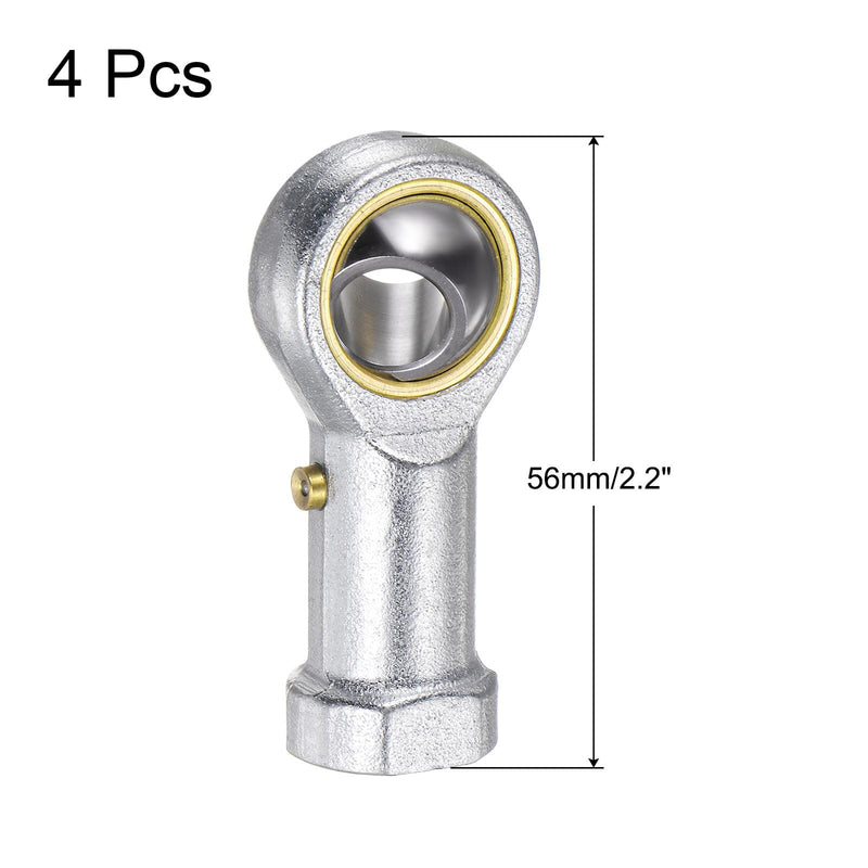 uxcell 4pcs PHS10 Female Rod End Bearing M10 Bore and M10x1.5 Right Hand Thread, Self-Lubricating Joint Rod Ends, Includes Jam Nuts