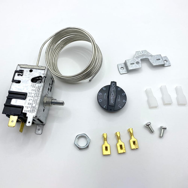 800366 Temperature Controler Kit Compatible with True Refrigerator, Refrigerator Thermostat with 76in Coil Sensing, Replaces 077B6806 077B7172 988282