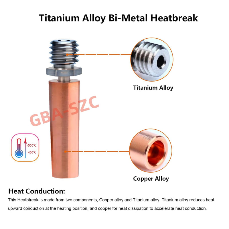 CR-6 SE All Metal Hotend Kit for CR6 SE,CR-6 SE MAX 3D Printer Hotend,Upgrade Bi-Metal Heatbreak,Heater Block Aluminum,MK8 Brass Nozzle 0.4mm.(Type1) CR6 SE Hotend Brass Nozzle Kit