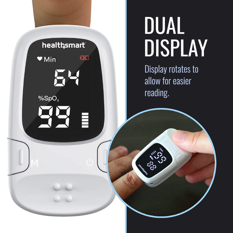 Healthsmart Digital Fingertip Sport Pulse Oximeter, Fast Results, FSA HSA Eligible, Easy-To-Read LED Display, Auto-Shutoff White OLED ONE SIZE