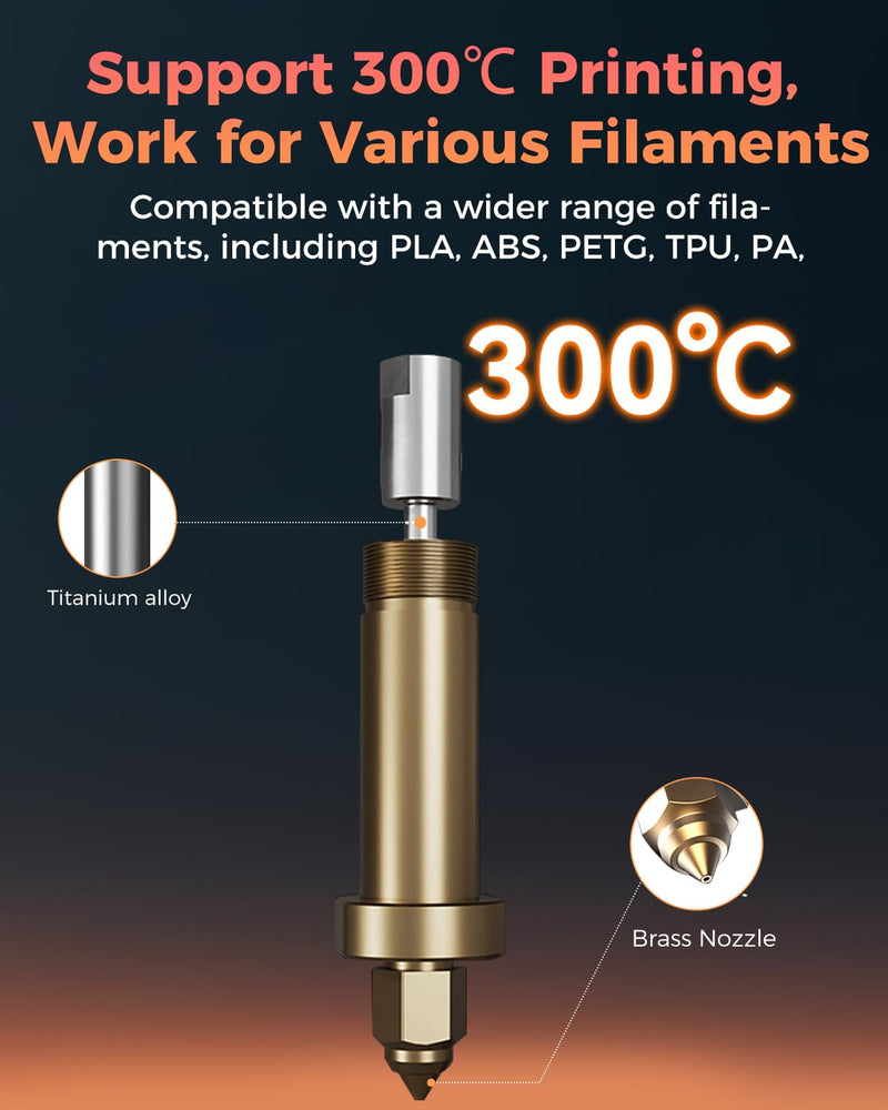 Creality Official Ender 5 Max Hotend, Support 700mm/s Fast Speed Printing and 300℃ High Temperature Printing, Innovative Multi-Channel Design Effectively Enhances Printing Efficiency
