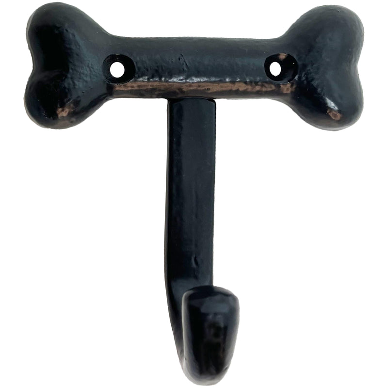 – 4” Dog Bone Hook - Animal Farmhouse Style Kitchen Hook – 4 in Rustic Iron Hook for Cups, Towels, Utensils - Includes All mounting Hardware – HK107- Qty (4)