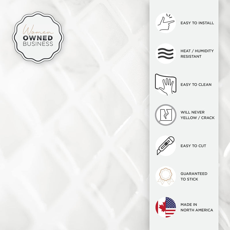 Smart Tiles Peel and Stick backsplash, Mosaic Frost White, 22.56"x11.58" Pack of 5
