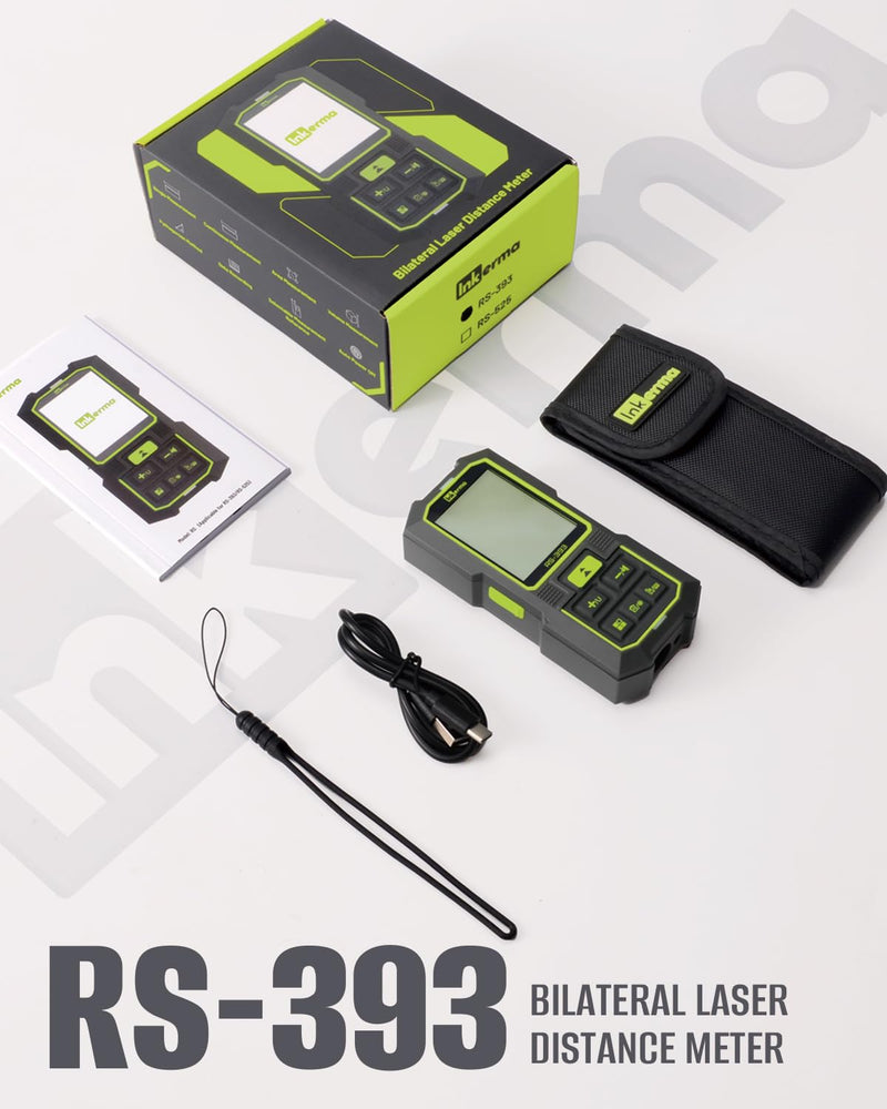 Dual Laser Measuring Tool, Bilateral Laser Measurement Tool, Rechargeable Laser Measure with Angle Sensor, Ft/in/M Multiple Units, Pythagorean Mode, Area and Volume 393ft - NewNest Australia