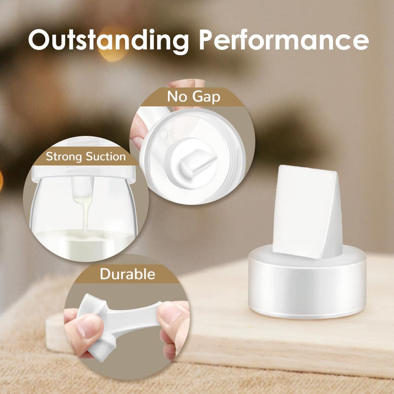 Maymom 19mm Flange and Duckbill Valve Compatible with Spectra S1 S2 Breastpump Not Original S2 Accessories Not Original Spectra Replacement Duckbill Valve and Flange White Valve