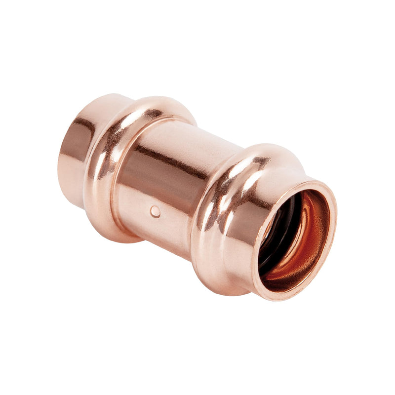 Copper Press Fittings 1/2 inch Coupling with Stop Zero Lead P x P, 10-Pack Coupling with Stop 1/2" x 1/2"