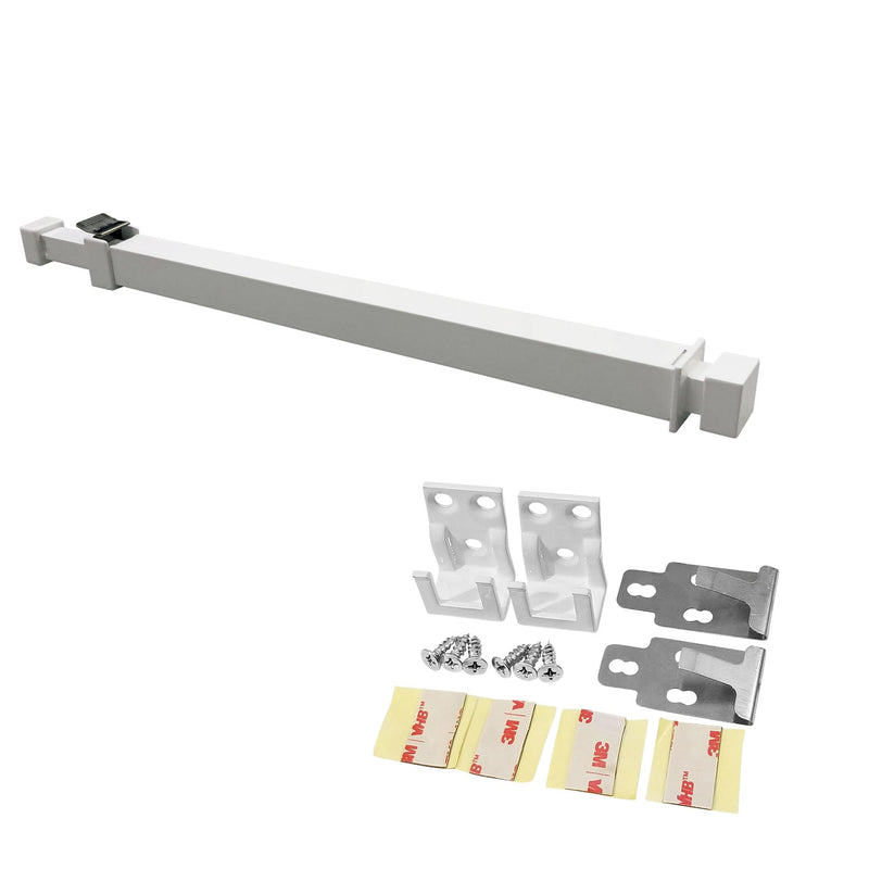 Ideal Security Sliding Window Security Bar or Patio Door Window Bars with Child-Proof Lock, Extendable, Window Safety, White (15.7-26.75 Inches) Pack Size 1