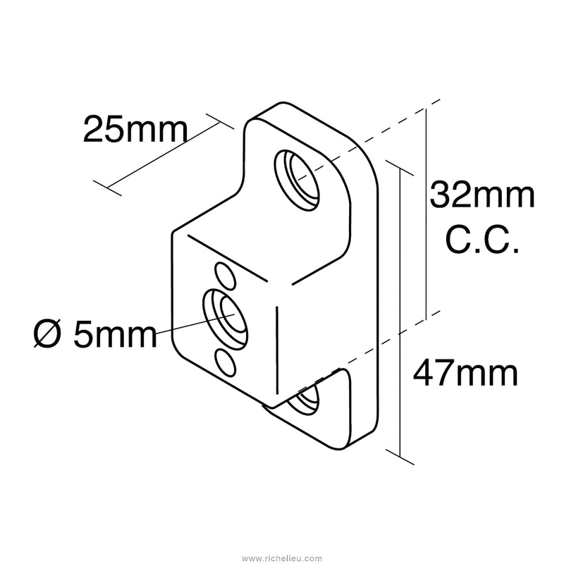 4 Pack Rok Hardware 1" (25mm) Drawer Slide Cabinet Side Spacers, Plastic Kitchen Cabinet Spacer for Slide-Out Trays, Screws Included, White - R013WHT 4