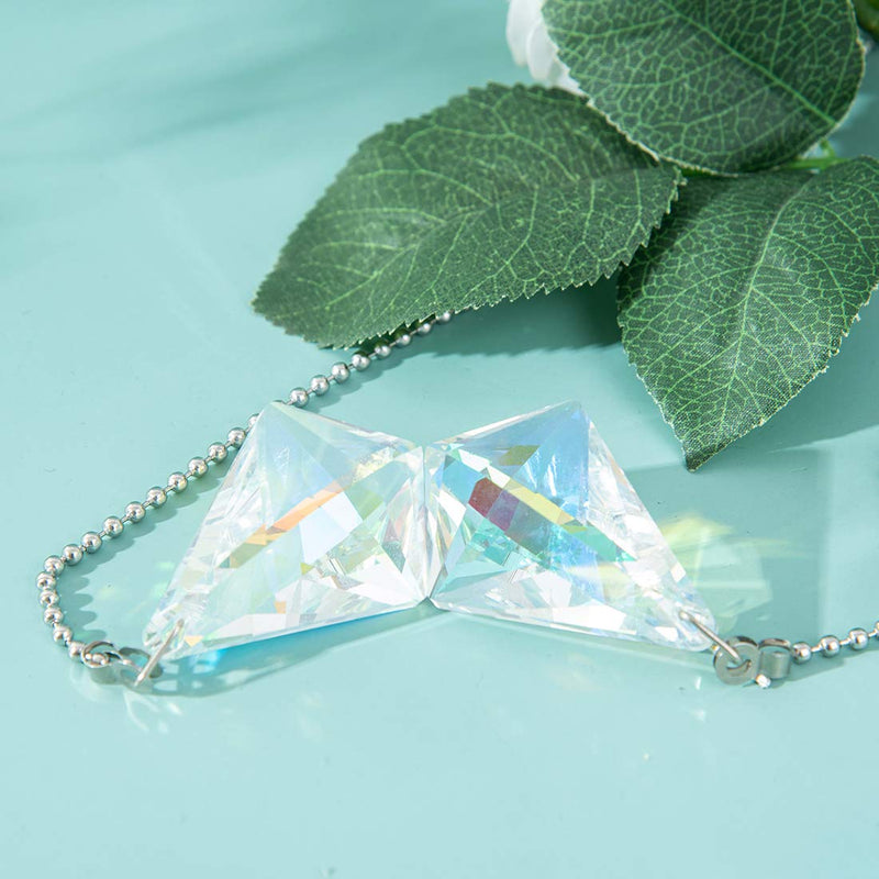 2 PCS Crystal AB Coating Ceiling Fan Pull Chain Extender Prisms Drop Gifts Ab Coating #3