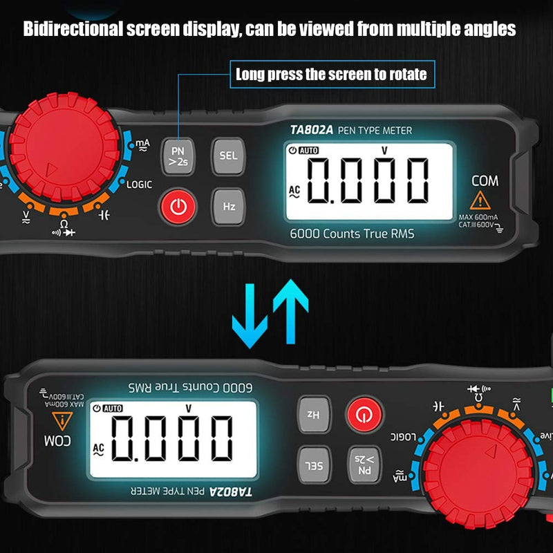 ViaGasaFamido Digital Multimeter Pen Type Auto Recognition Electrical Tester Live Line Digital Testers with Backlit Flashlight for Measuring Voltmeter Resistance Tester