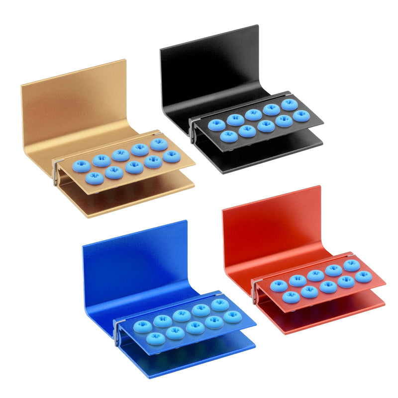 EustomA 10 Holes Burs Holder 4pcs/Set Blocks Autoclavable Bur Case (Mixed Color) Mixed color