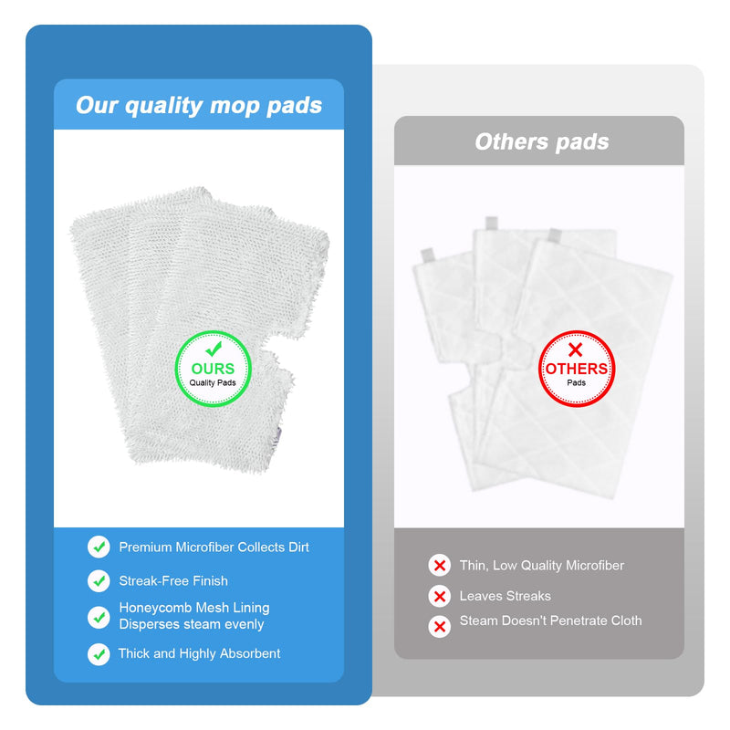 3 Pack Steam Pocket Mop Replacement Pads for Shark S3501 S3601 S3550 S3901 S3801 S2901 S2902 S3501S S3601C SE450 S3901D S3455K,Microfiber Steam Mop Pad Replacement,Reusable Mop Pads for Floor Cleaning White