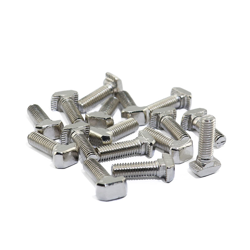 Metric M5 x 16mm Thread T Slot,Drop-in Bolt T-Bolt,Hammer Head Bolt,T Screw Stud for 2020 Series Standard 6mm T-Slot Aluminum Extrusion Profile,Carbon Steel Nickel Plated (2020 Series,40Pcs) 20Series M5x16mm(40Pcs)