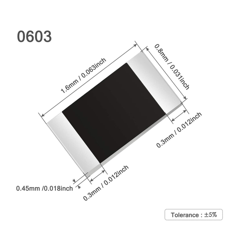 Chanzon 100pcs 0603 SMD Resistor 10K Ω ohm 1/10W 0.1W ±1% Tolerance Thick Film 10KR SMT Chip Resistors Rohs Certificated [0603SMD10] 10K ohm