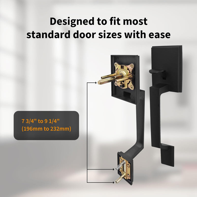 Aqara Front Door Handleset, Single Cylinder Exterior Door Entry Handle with Door Lever, Reversible for Right and Left Handed Sided Doors, Non-Locking, Ideal for Modern Doors Smart Locks