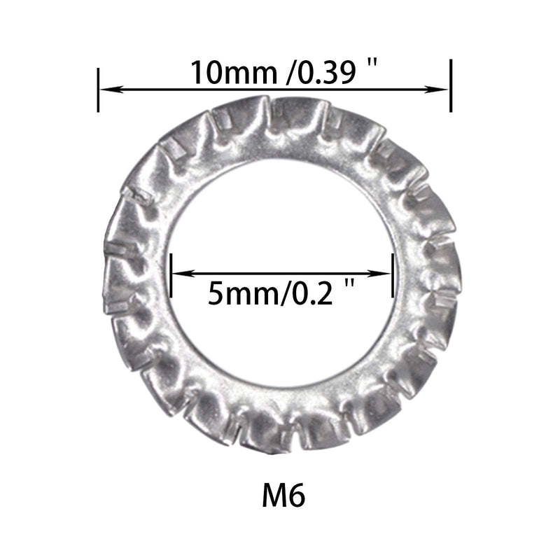 M6 304 Stainless Steel External Tooth Star Lock Washers（100Pcs） M6 - NewNest Australia