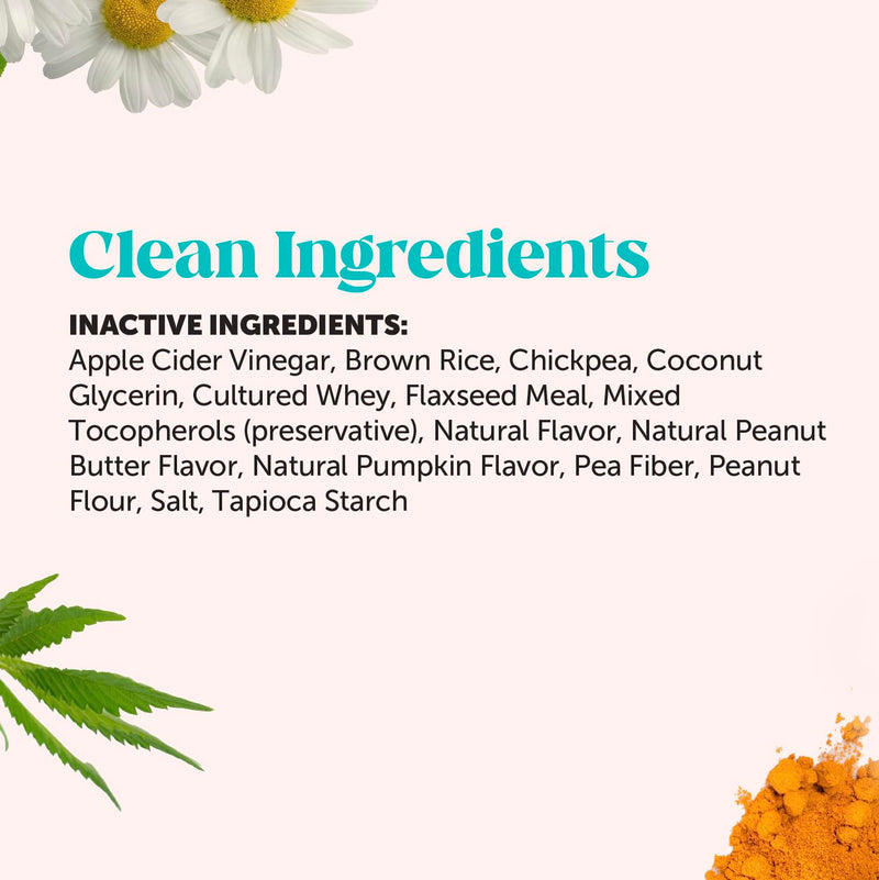 Hemp Calming Dog Dental Sticks - Reduce Stress + Occasional Anxiousness with Melatonin + Hemp to Promote Calm, Reduce Plaque + Tartar, Fresh Breath Teeth Cleaning Treats (Pumpkin Peanut Butter, 30 Ct)