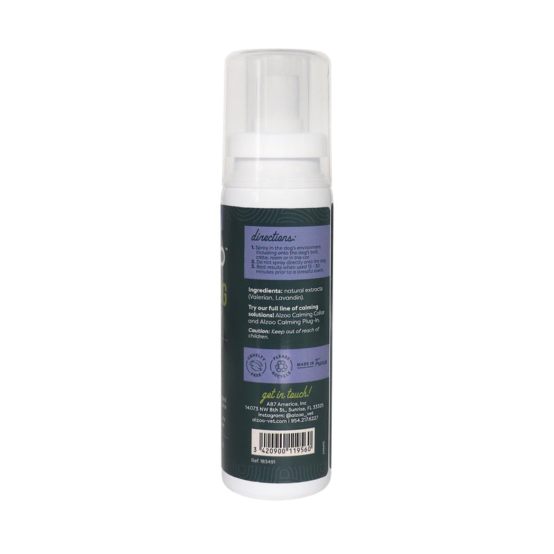 ALZOO Calming Spray for Dogs, Helps to Relieve Stress from Separation Anxiety, Travel, Vet Visits, Fireworks, etc., 100% Plant-Based Active Ingredients, 3.4 Fl. Oz Spray Bottle