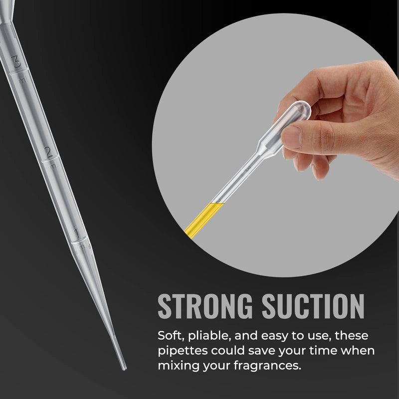 100Pcs 3mL Disposable Plastic Transfer Pipettes Calibrated Dropper for Science Experiment, Art, and DIY - Easy-to-Use and Safe 100pcs 3mL Pipettes Style