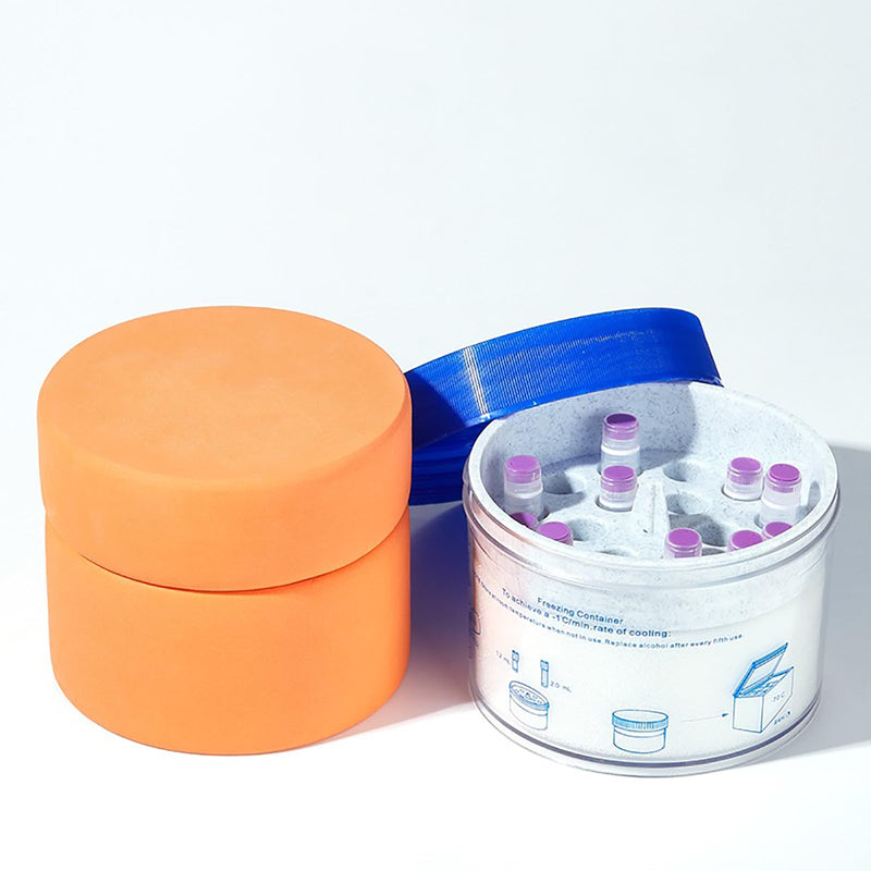 Cryogenic Storage Box - Cryogenic Vials Freezing Container，Polycarbonate Jar 18 Place Available for 1.5/2.0mL Cryogenic Tubes For 18-Place of 1-2ml Cryogenic Vials