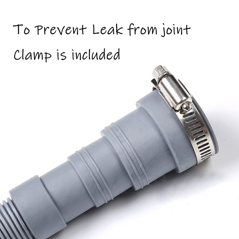 HLMOptimo 6 Feet Universal Washing Machine Drain Hose Flexible Dishwasher Drain Hose Extension Kits Corrugated Washer Hose w/ 1 Adapter 4 Hose Clamps 1 U-Bend Hose Holder