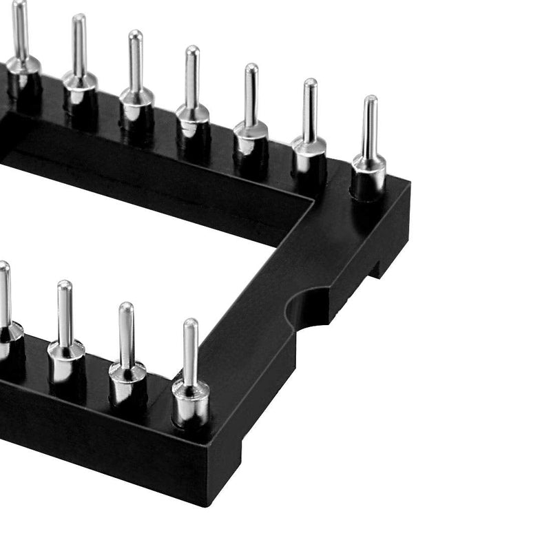 uxcell 10pcs DIP IC Chip Socket Adaptor 2.54mm Pitch 15.24mm Row Pitch 2 Row 24 Round Pins Soldering