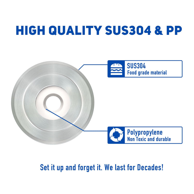 1/4" Spacer for Tub Spout, Flange Trim Ring for Bath Faucet, Eschutcheon Cover Plate for Spigot with Split PP Blocking Water, Shower Pipe Remodeling Sealer for Bathroom(SUS304-Brushed) 304SUS-Brushed