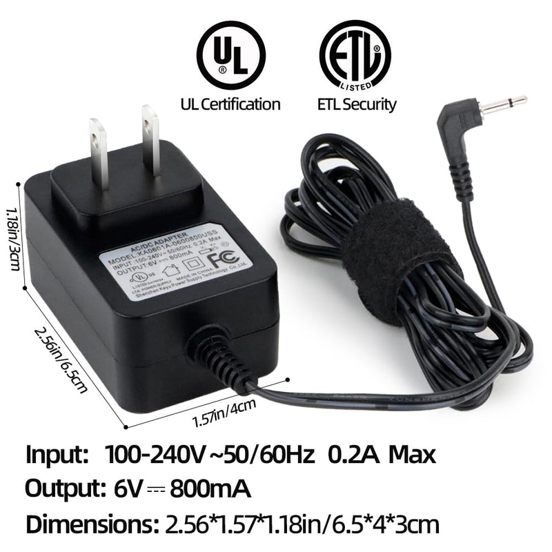 Power Adapter for Mr. Heater Big Buddy Heater MH18B F274800 F276127 F274830 F274865, Electric Charger 6V DC, 6.23 FT Cord for Big Buddy Heater Accessories