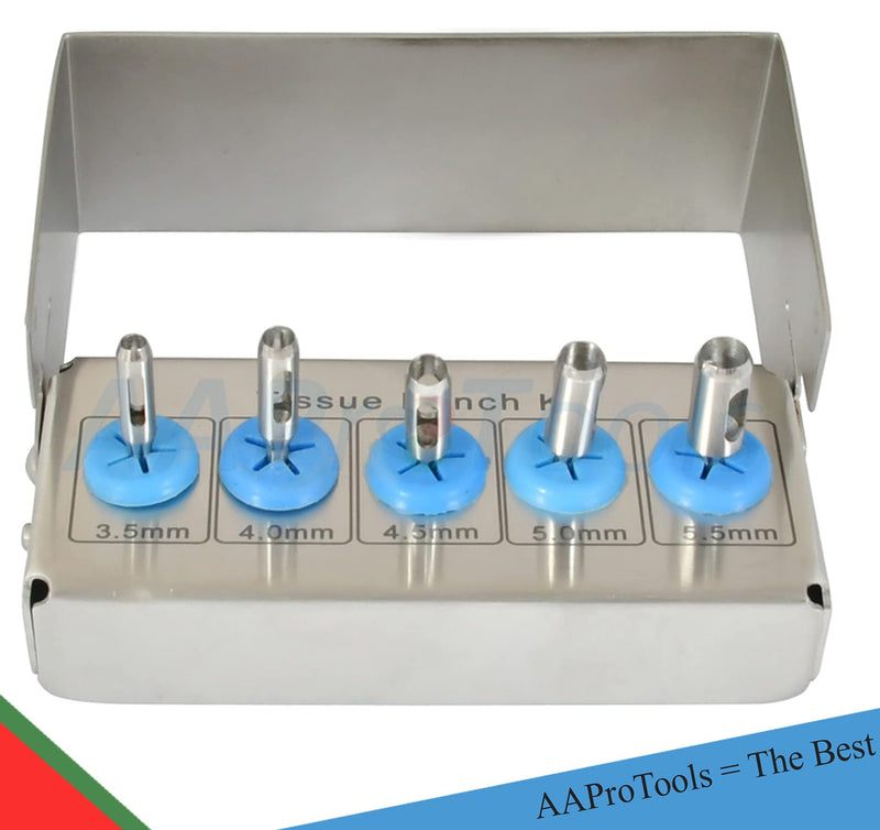 Dental Tissue Punch Kit 5 Pcs Set Free Bur Holder DN-2327
