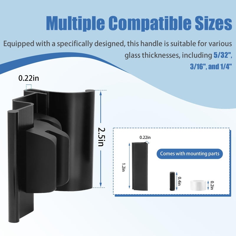 RV Shower Door Handle for Tri-Slide Door with Bumper and No T Bar