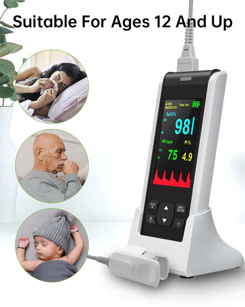 Probes for Adult 6.6ft- Compatible with Handheld Pulse Oximeter JKS50F Overnight Oxygen SpO2 Heart Rate Monitor 6.6ft-for Adult