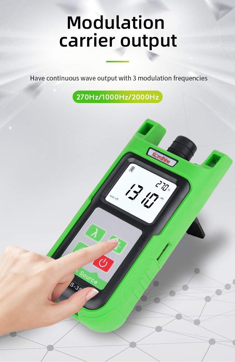 1310/1550m FTTH Tester KLS-35-SM Pocket Sized Optical Single Mode Light Source OLS Optical Universal Connector:FC+SC+ 2.5mm Output Stability:±0.05dB KLS-35-S