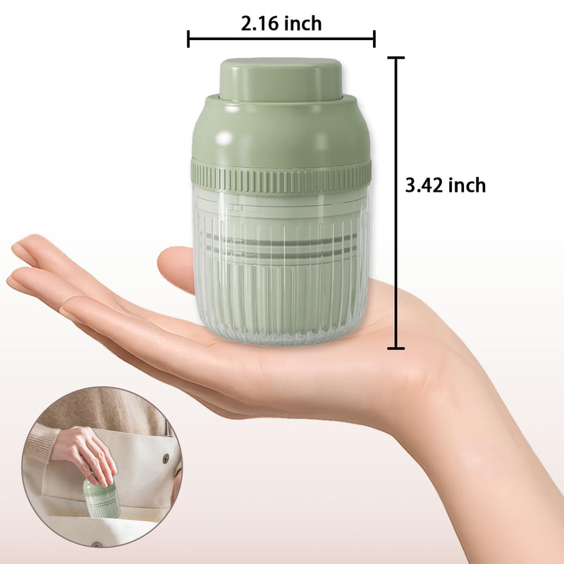 3-in-1 Pill Crusher Fine Powder - 1/4 1/2 Pill Cutter Splitter for Small and Tiny, Grinder for Elderly with Storage and Measuring Cup (Light Green) Light Green