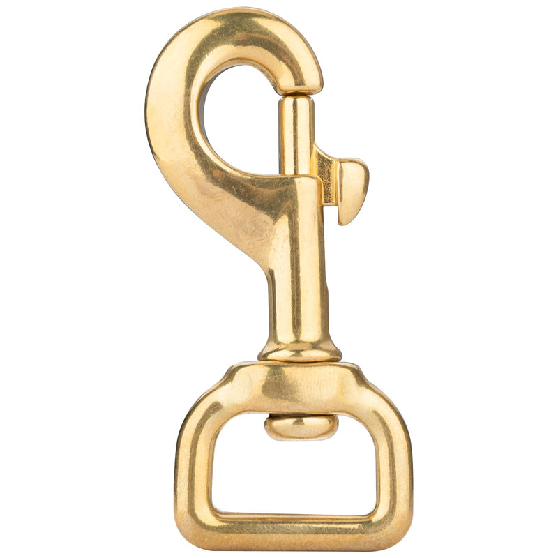 3-1/8 inch Solid Brass Swivel Bolt Snap Hooks 7/8 inch Square Swivel Eye Single Ended Trigger Clips Keychain Holder for Leathercrafts, Dog Collar, Pet Leash, Flag Halyard and More (2 Pieces)