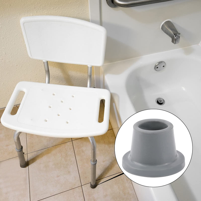 Shower Chair Leg Caps Heavy Duty 4 Pack Shower Chair Tips Replacement Rubber Feet for Shower Chair, Bath Seat, Shower Stools, Non Slip Rubber Tips Suction Cup Feet 1-1/8" I.D Gray 1-1/8" I.d