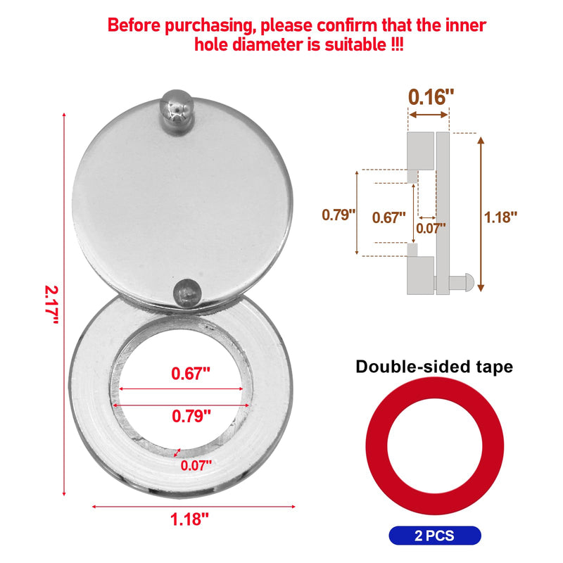 1 Set Peephole Cover, Peep Hole Covers for Peep Holes for Door Viewers, Home Security Peephole Protector Us House, Family, with Matching Self-Adhesive Installation Tools, Simple and Fast(Silver) Silver