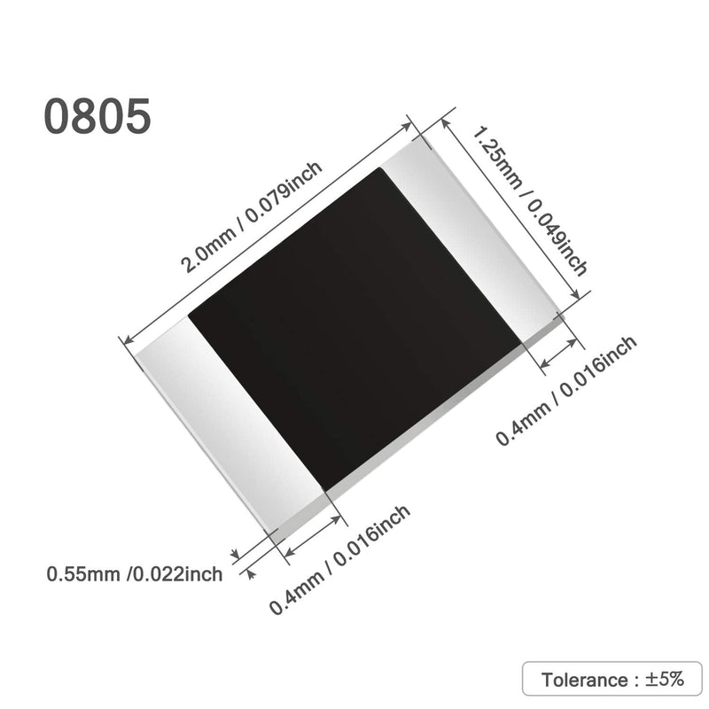Chanzon 100pcs 0805 SMD Resistor 1K Ω ohm 1/8W 0.125W ±1% Tolerance Thick Film 1KR SMT Chip Resistors Rohs Certificated [0805SMD04] 1K ohm