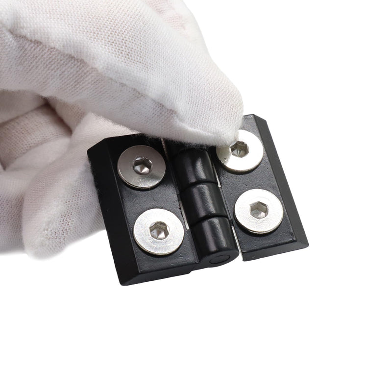 4 Sets 1010 Hinge and 10 Series Extrusion 1.0 Inch Door Handles 1010 Aluminum Profiles Pivot Hinges with Nut for 10/10 1" x 1" Extruded Profile