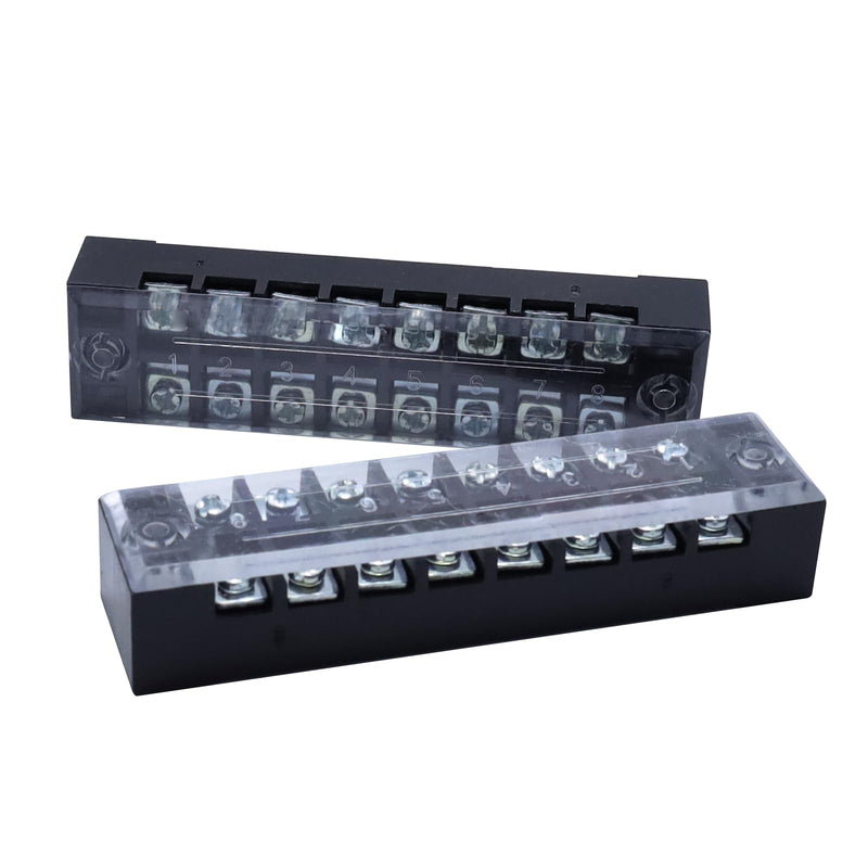 Antrader 10-Pack 8 Positions Dual Rows 600V 15A Wire Barrier Block Scr ...