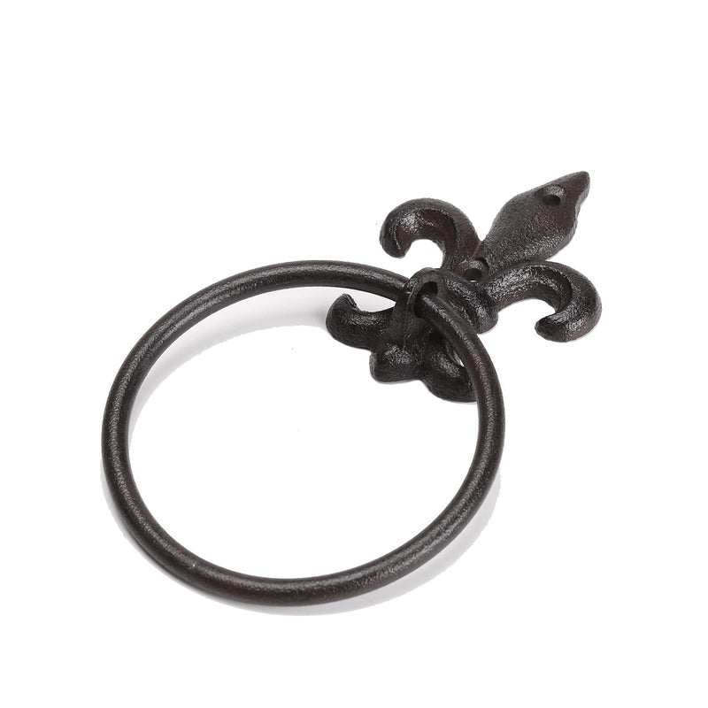 BRASSTAR Towel Ring Cast Iron Spear Shape Rust Color Towel Hanger Bathroom Towel Hook Wall Decoration 4.6 Inches Diameter TQGJPT281